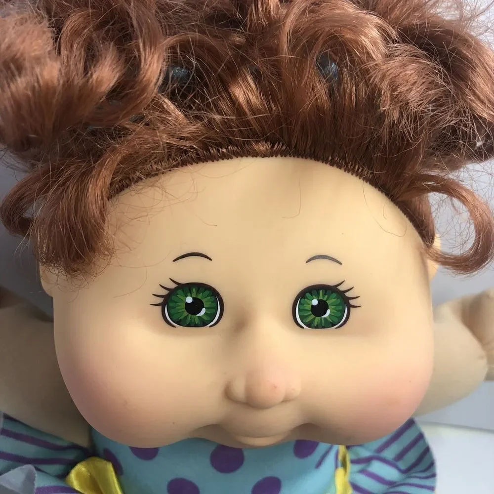 2011 Cabbage Patch Kid Tea Party Toddler Red Hair Green Eyes Polka Dot Dress